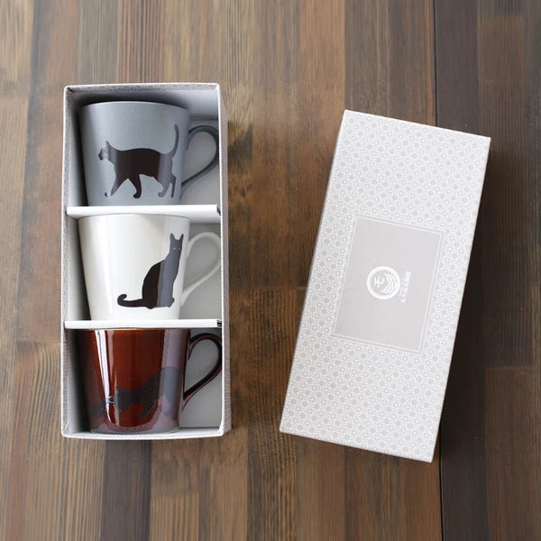 Coffee Mug Change Colour with Temperature - Cat (Gift Set of 3)