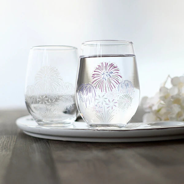 Glass Tumbler Change Colour with Temperature - Fireworks (Gift Set of 2)
