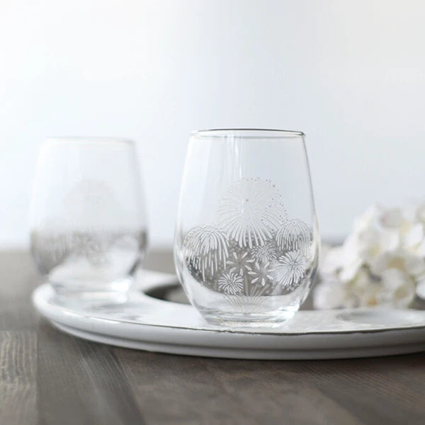 Glass Tumbler Change Colour with Temperature - Fireworks (Gift Set of 2)