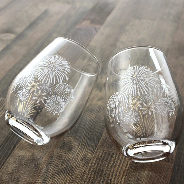 Glass Tumbler Change Colour with Temperature - Fireworks (Gift Set of 2)