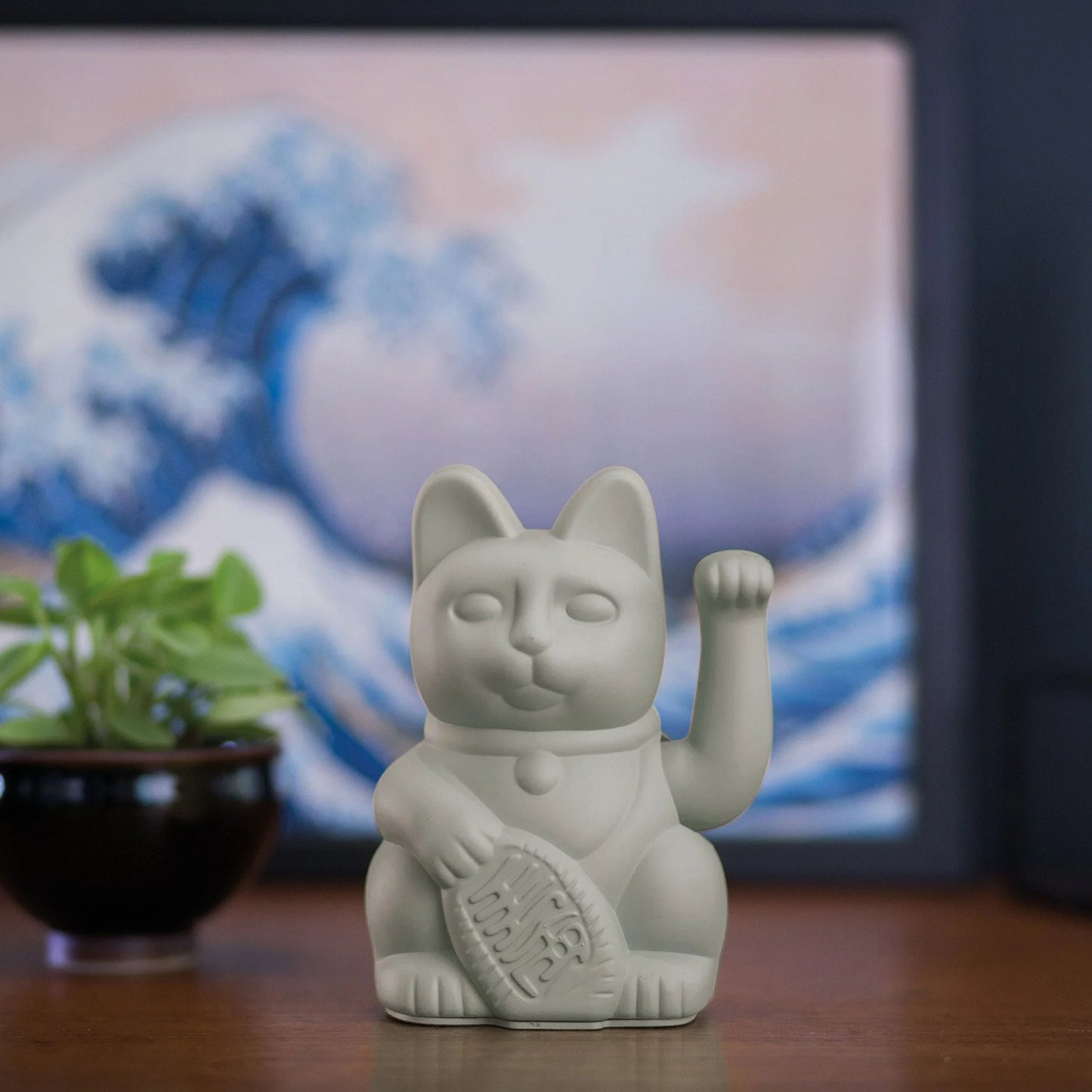 Maneki Neko (Lucky Cat) - Grey