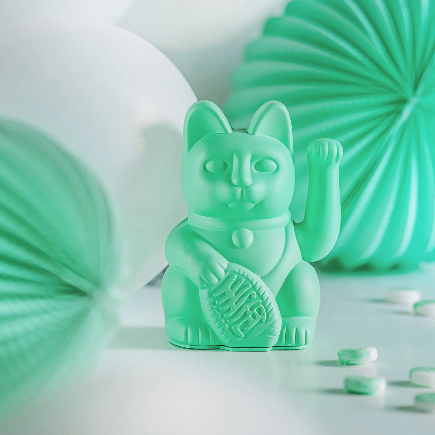 Maneki Neko (Lucky Cat) - Mint Green