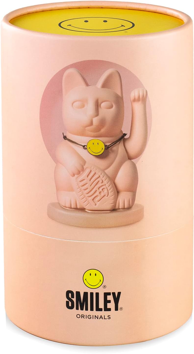 Maneki Neko (Lucky Cat) - Smiley Peach