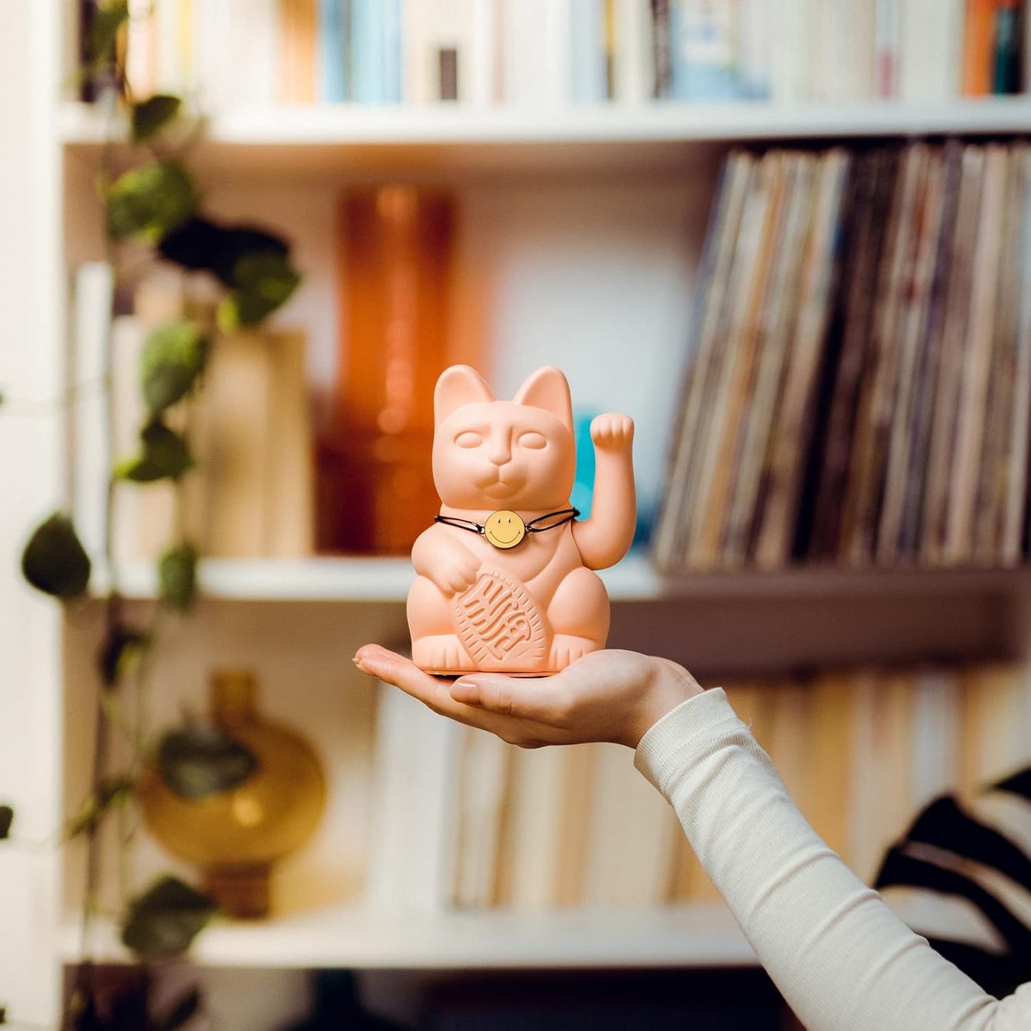 Maneki Neko (Lucky Cat) - Smiley Peach