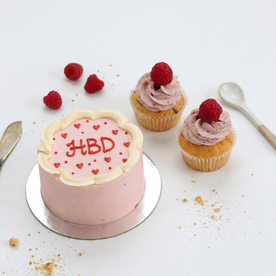 Butter Cream Cake - Bento Cake Set - Red Hearts