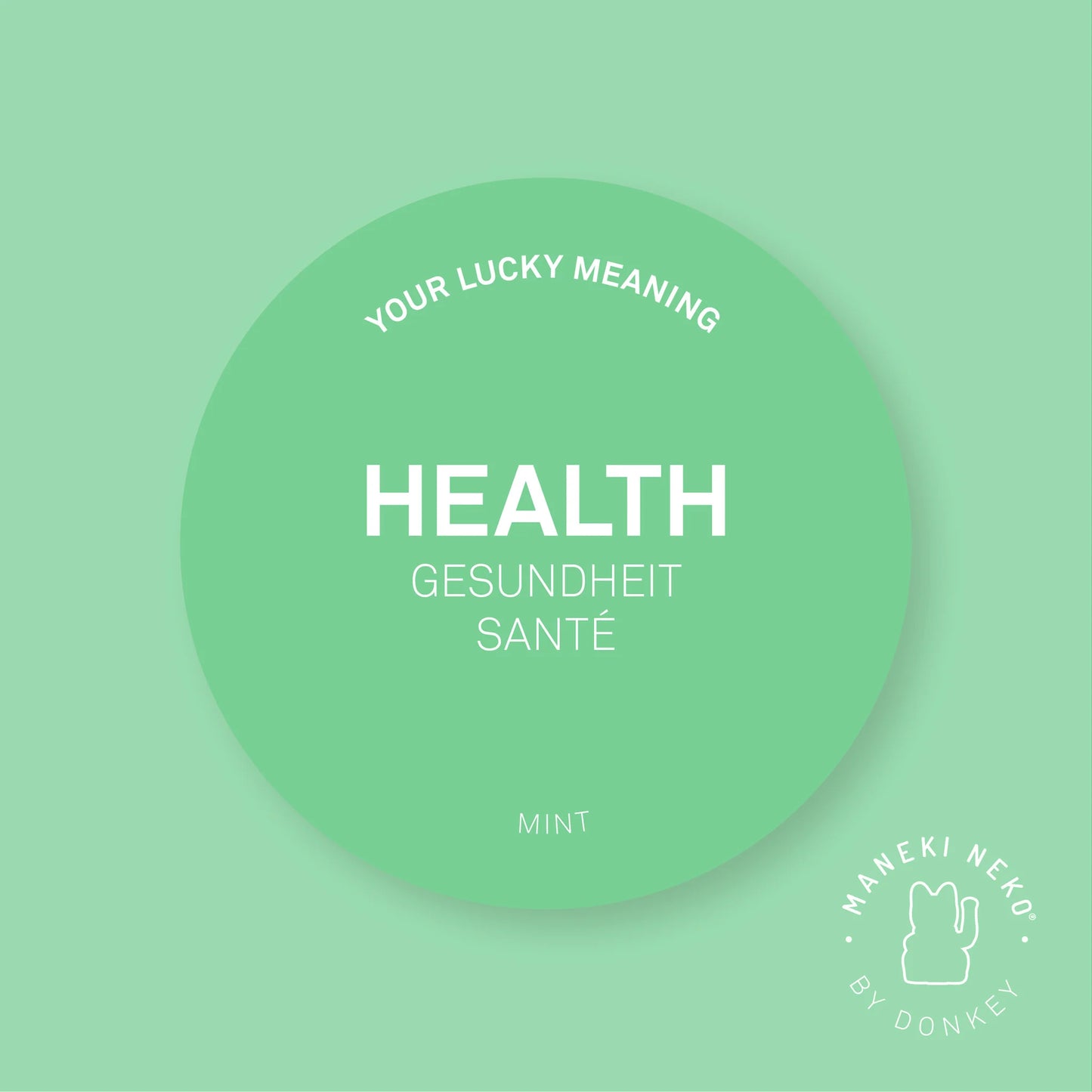 Maneki Neko (Lucky Cat) - Mint Green