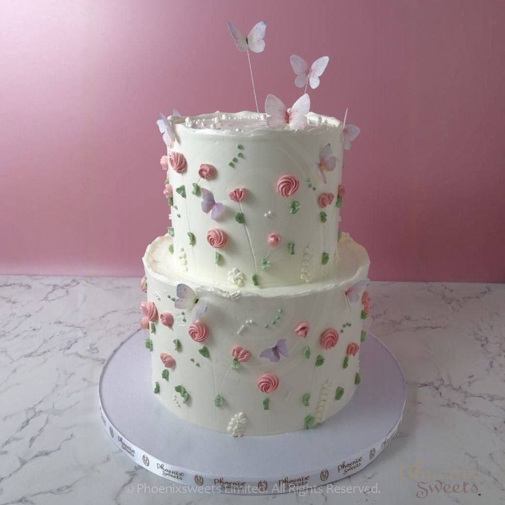 Butter Cream Cake - Whimsical Garden