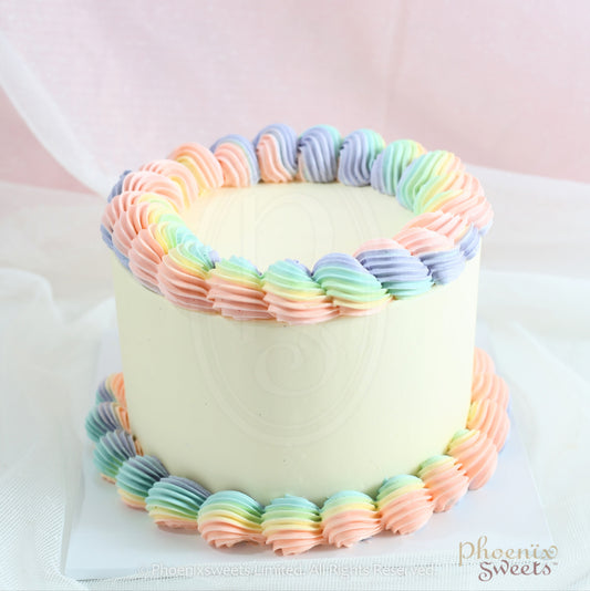 Butter Cream Cake - Rainbow Ring Cake
