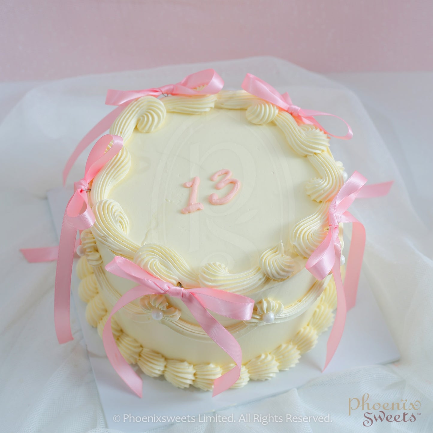 Butter Cream Cake - Vintage Ribbon Cake