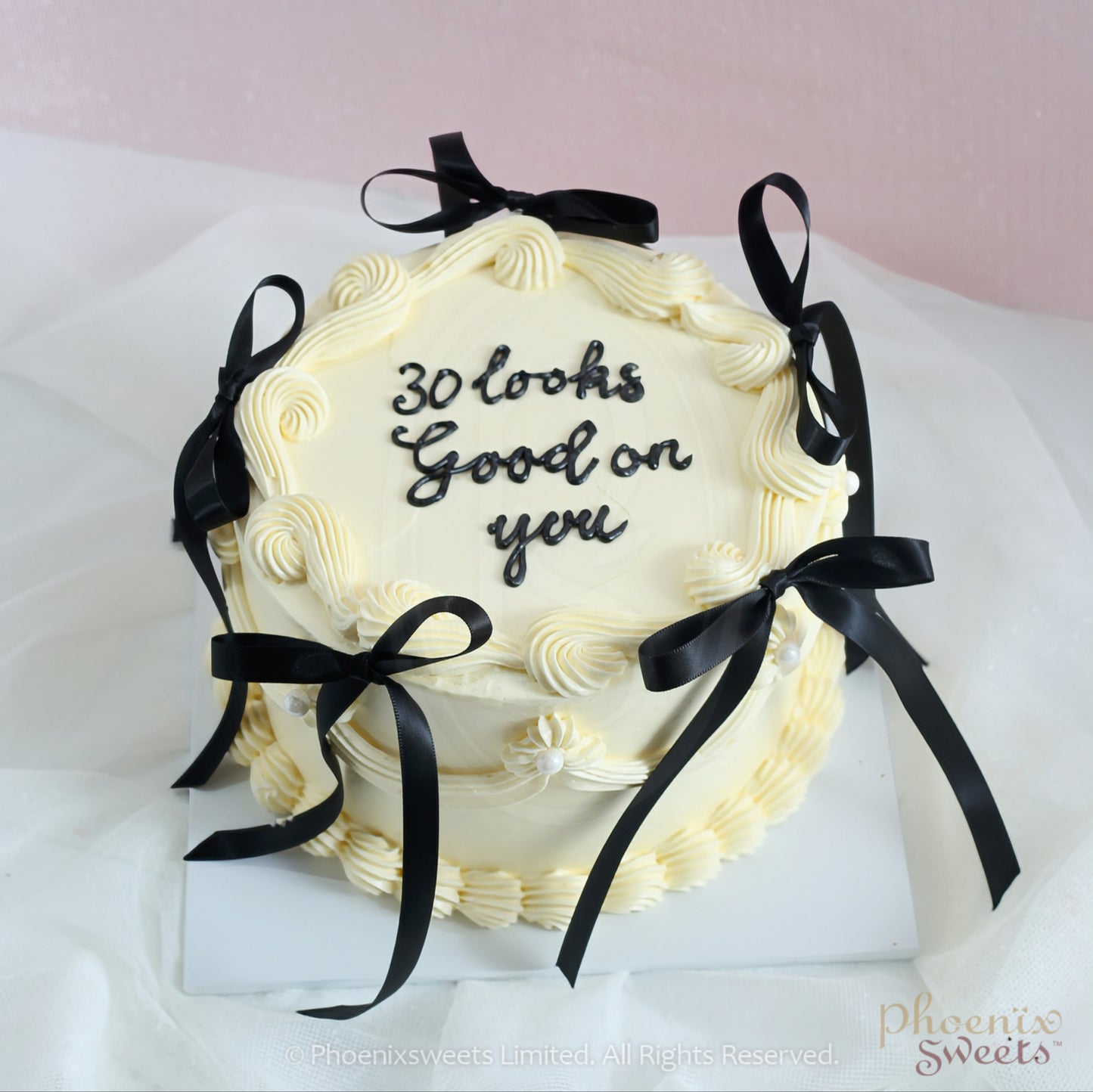 Butter Cream Cake - Vintage Ribbon Cake