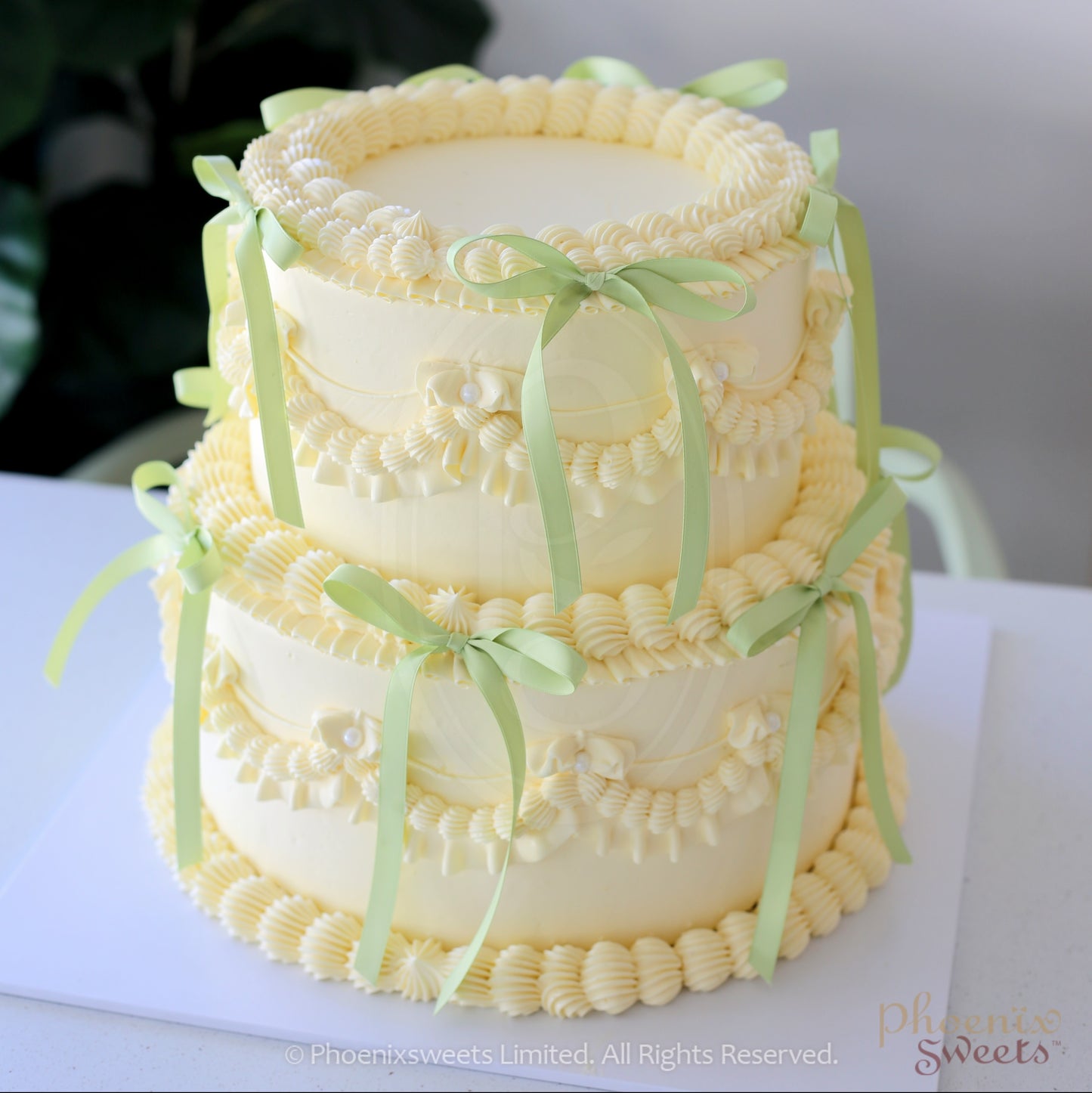 Butter Cream Cake - Vintage Ribbon Cake