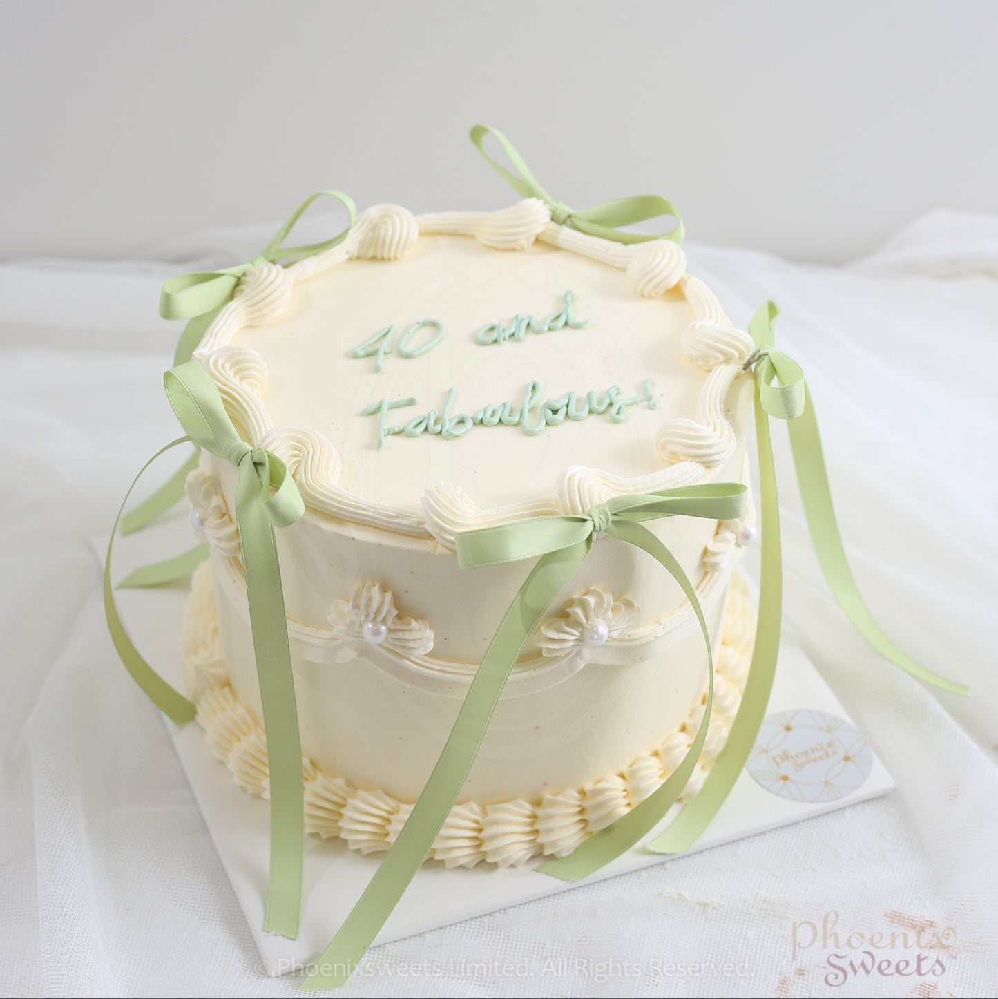 Butter Cream Cake - Vintage Ribbon Cake