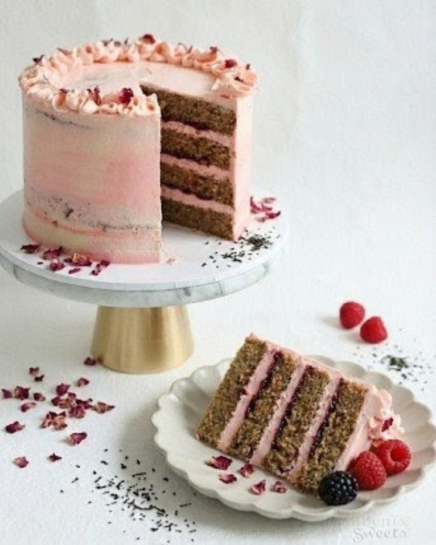 Butter Cream Cake - Earl Grey with Rose Butter Cream with Mixed Berries Jam