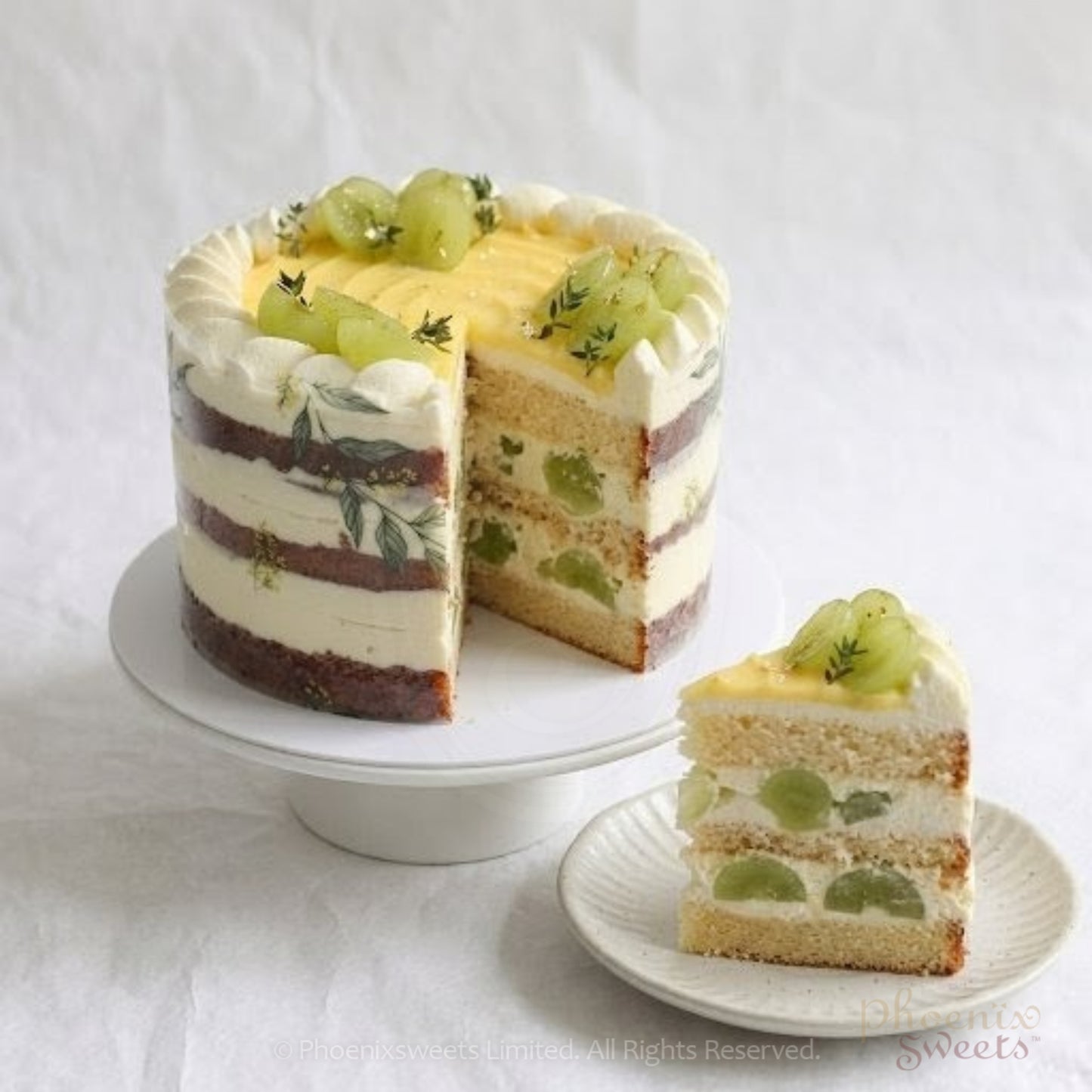 Fresh Cream Cake - Grape and Lemon Curd Short Cake