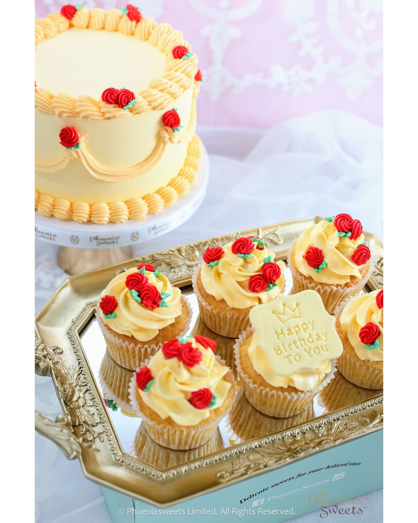 Themed Party Combo - Belle Cake and Cupcake Tower (18pc)