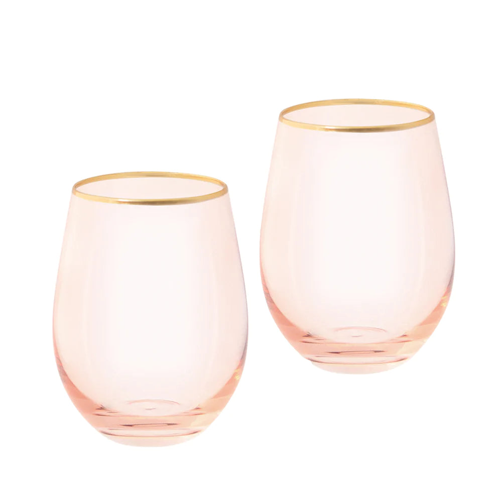 Cristina Re - Tumbler Glasses Rose Crystal Set of 2