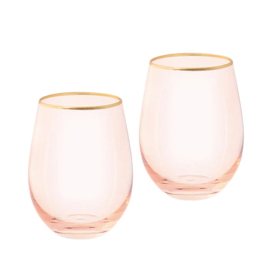 Cristina Re - Tumbler Glasses Rose Crystal Set of 2