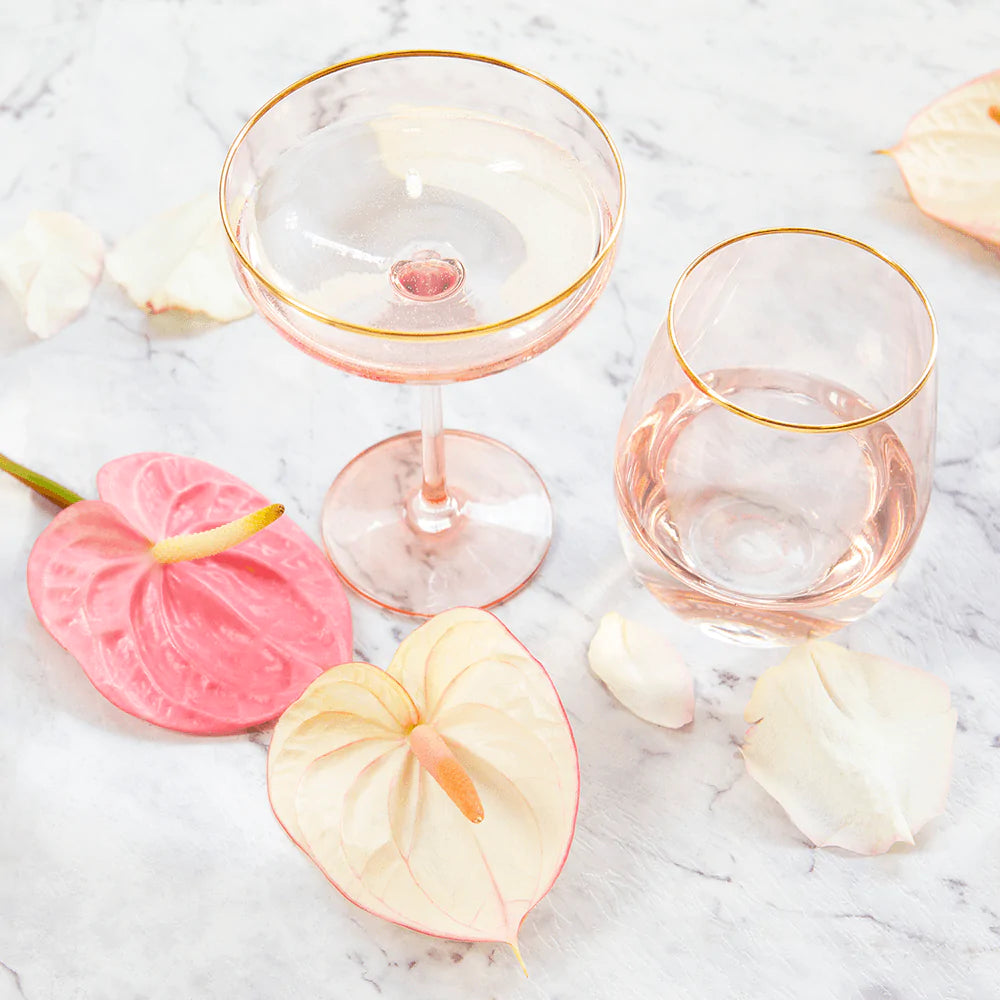 Cristina Re - Tumbler Glasses Rose Crystal Set of 2