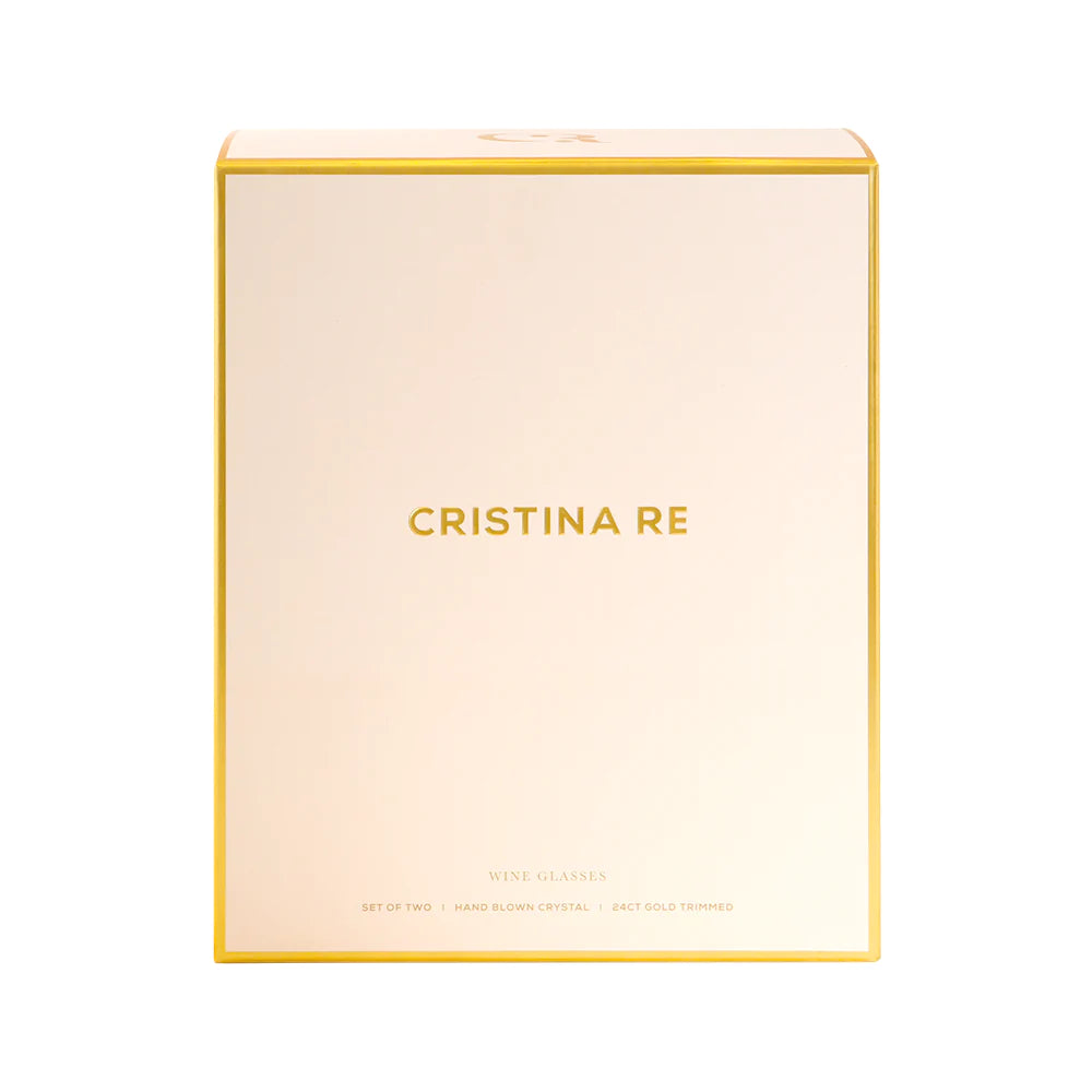 Cristina Re - Wine Glass Rose Crystal - Set of 2