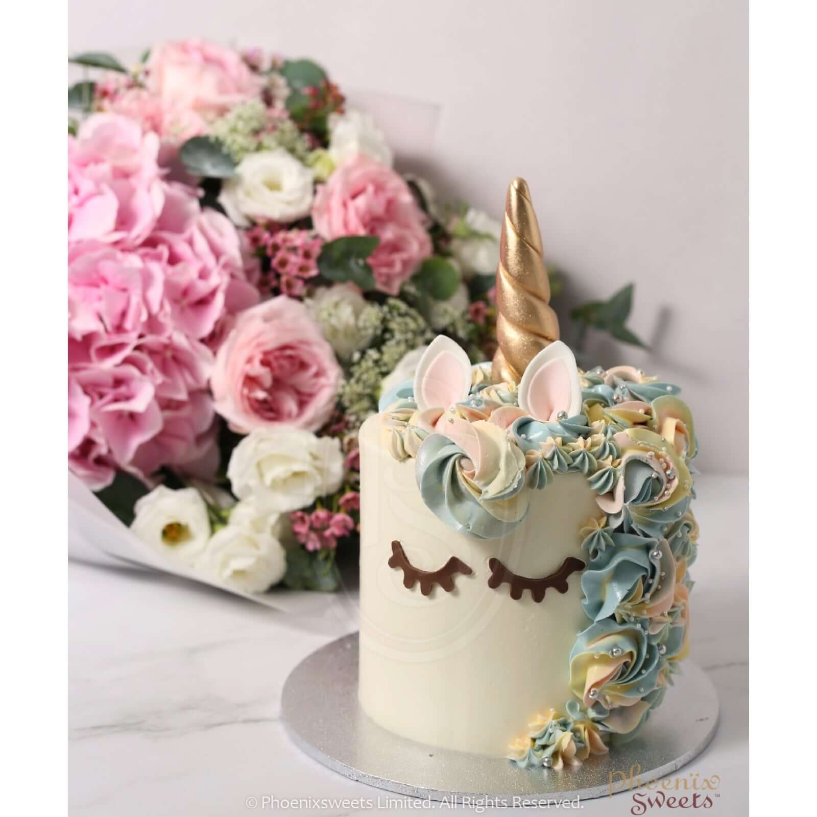 Phoenix Sweets Cakery - Butter Cream Cake - Classic Unicorn Cake. Celebrate Birthday, Wedding, Baby Shower and Anniversary in Adelaide, South Australia with Delicate Designs. Gift Items also available.