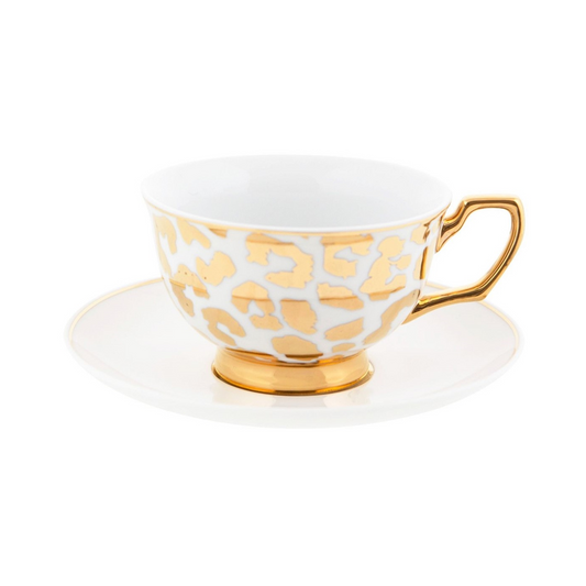 Cristina Re - Louis Gold Leopard Teacup & Saucer