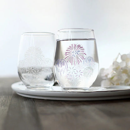 Glass Tumbler Change Colour with Temperature - Fireworks (Gift Set of 2)