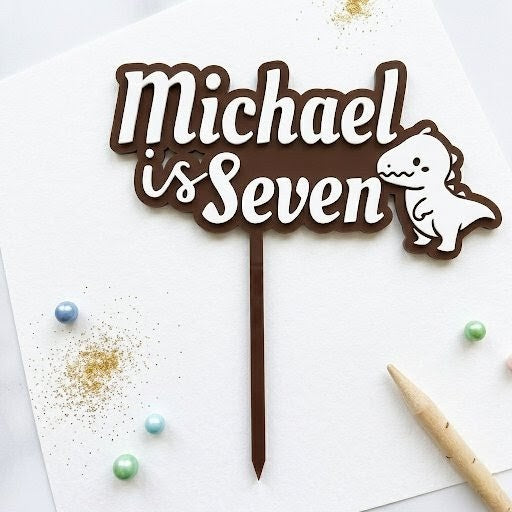 Customisable Cake topper - Dinosaur