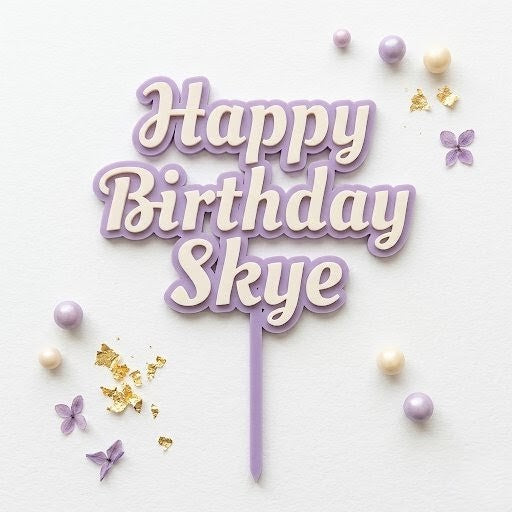 Customisable Cake topper - Plain Name and Happy Birthday