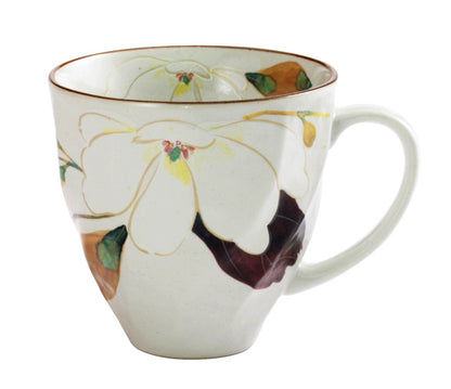 Hana Kairo Ceramic Mugs - Hand Painted Flowers (Gift Set of 2)