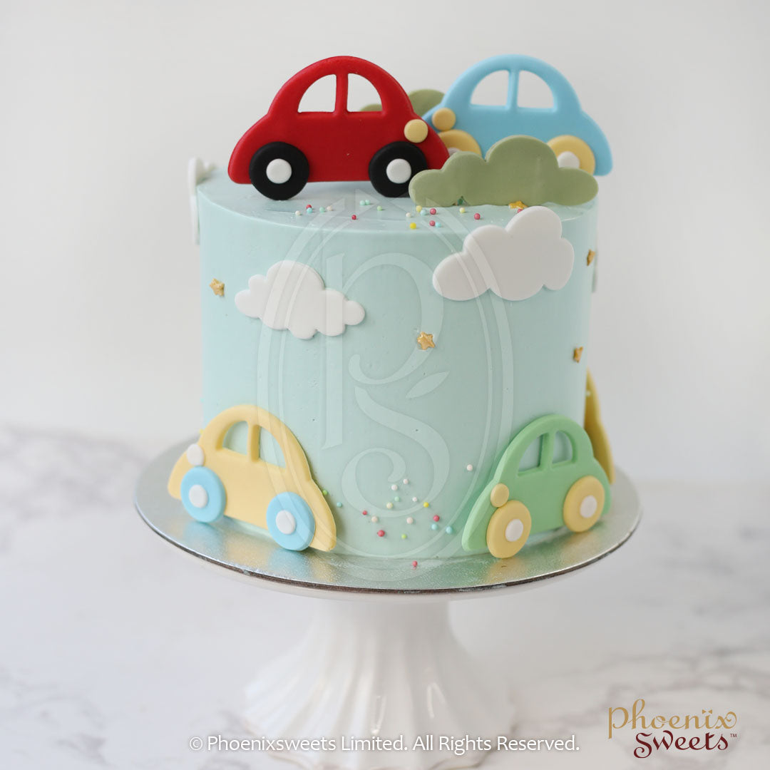 Butter Cream Cake - Little Cars Cake