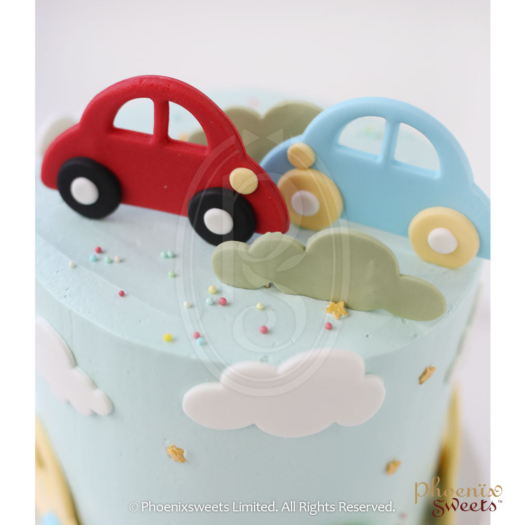 Butter Cream Cake - Little Cars Cake