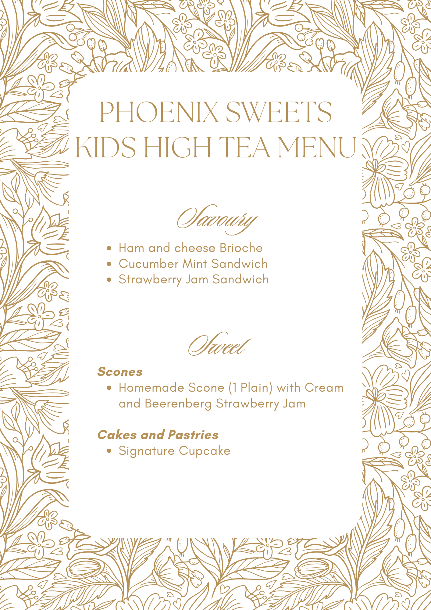 Phoenix Sweets High Tea Reservation (New Menu 2025 Feb)