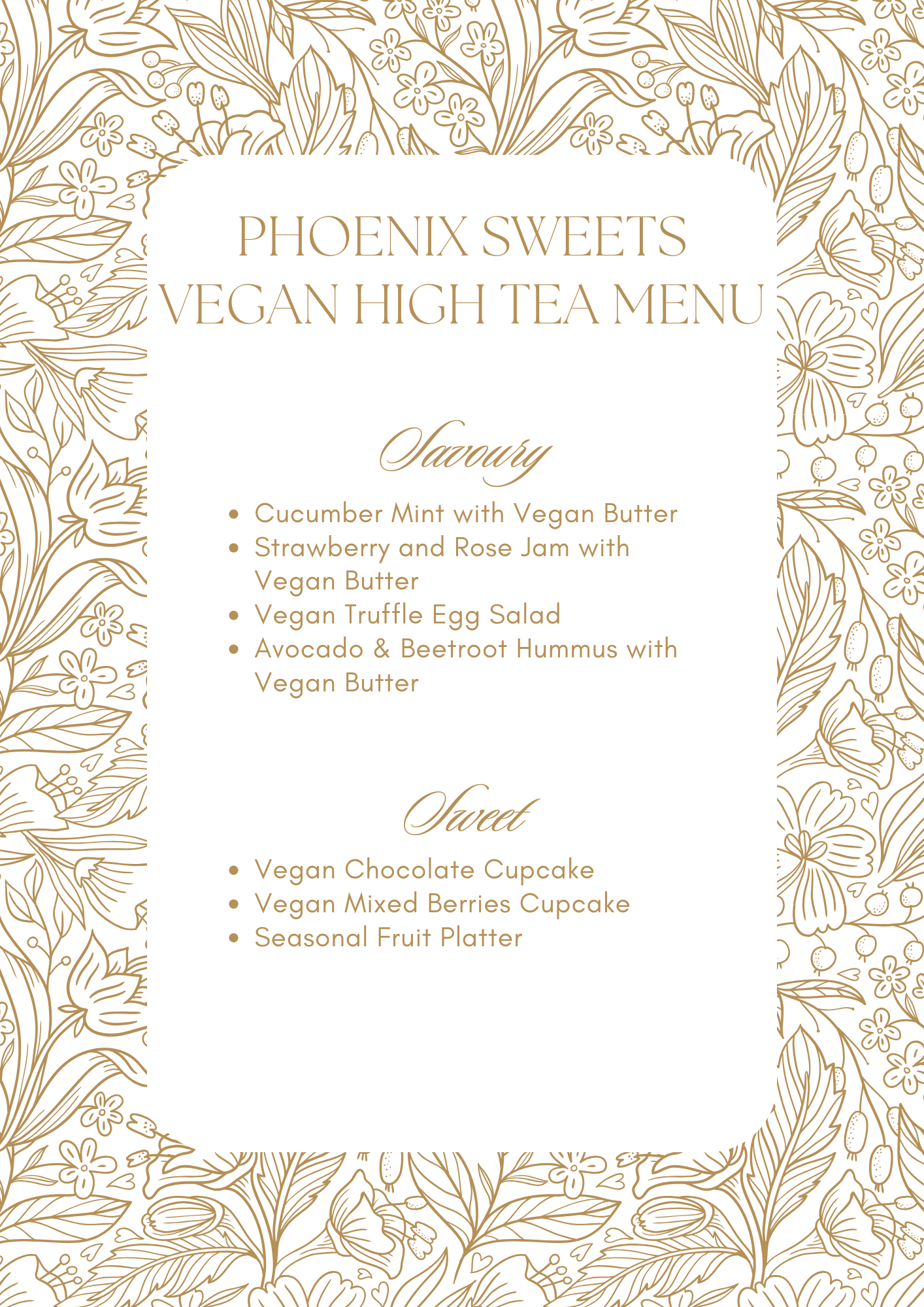 Phoenix Sweets High Tea Reservation (New Menu 2025 Feb)