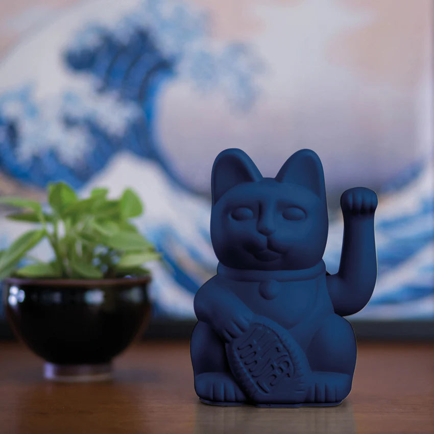 Maneki Neko (Lucky Cat) - Dark Blue