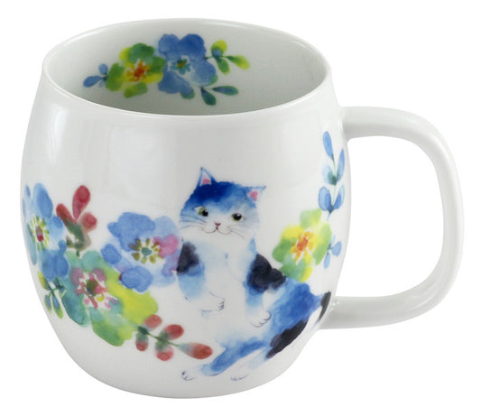 Hananeko Ceramic Mug - Hand Painted Cat