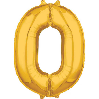 Number Balloon (Gold) / 35cm (14") Tall