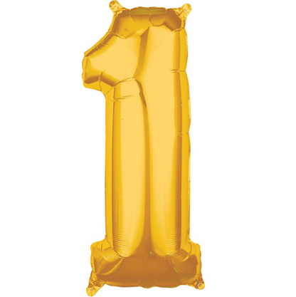 Number Balloon (Gold) / 35cm (14") Tall