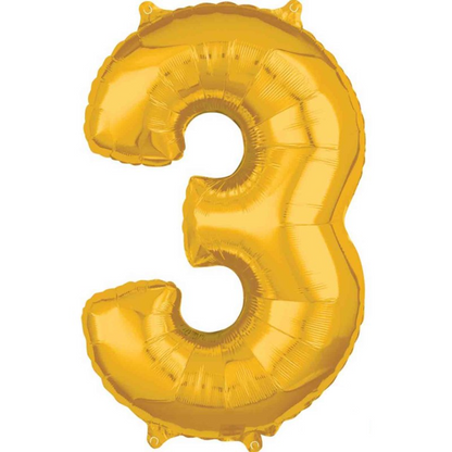 Number Balloon (Gold) / 35cm (14") Tall