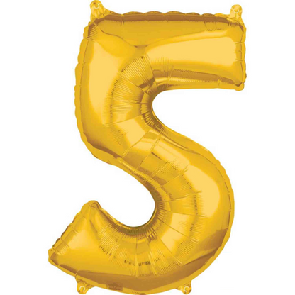 Number Balloon (Gold) / 35cm (14") Tall