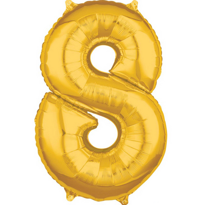 Number Balloon (Gold) / 35cm (14") Tall