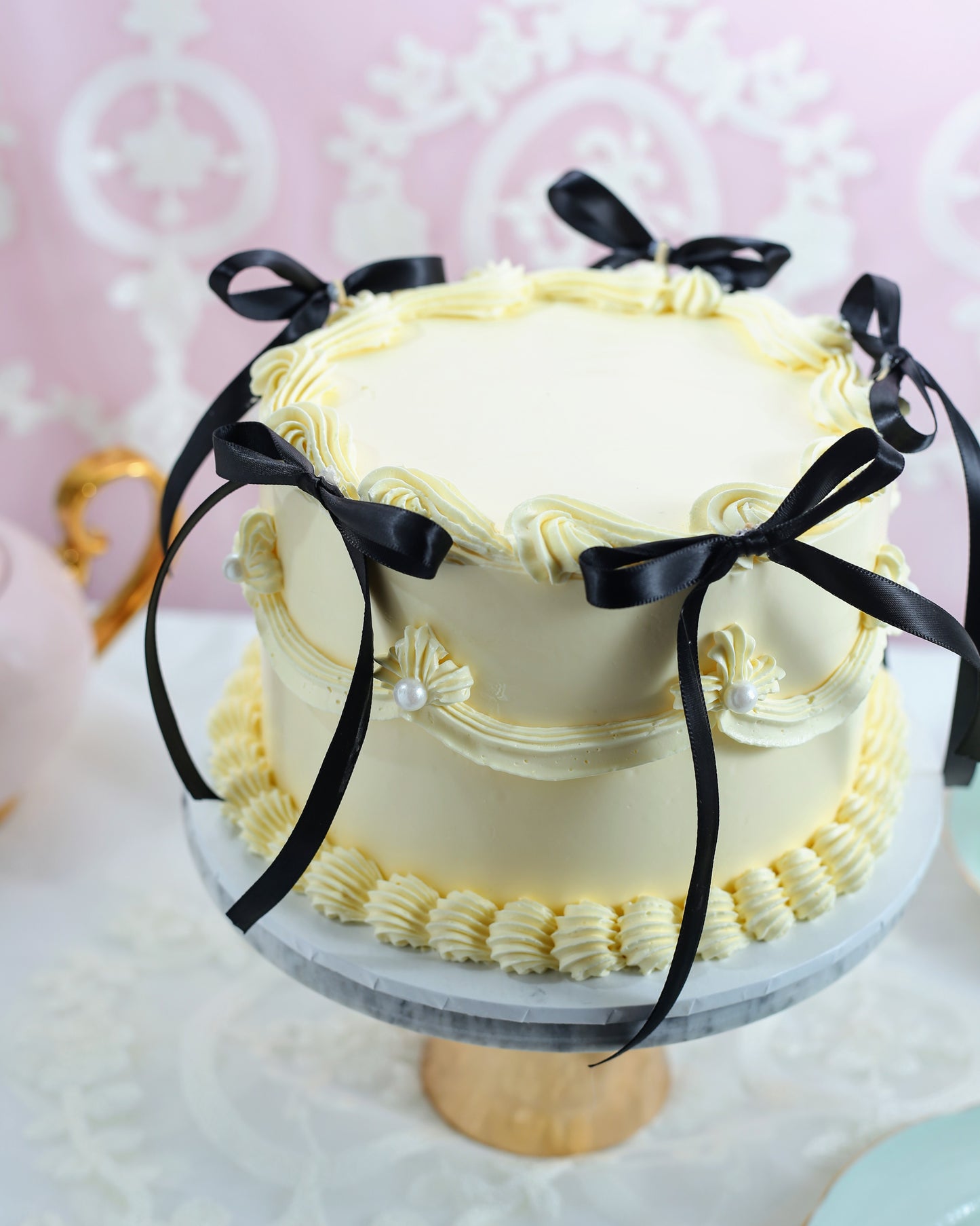 Butter Cream Cake - Vintage Ribbon Cake