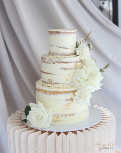 Butter Cream Cake - Fresh Flower Decorated Wedding Cake
