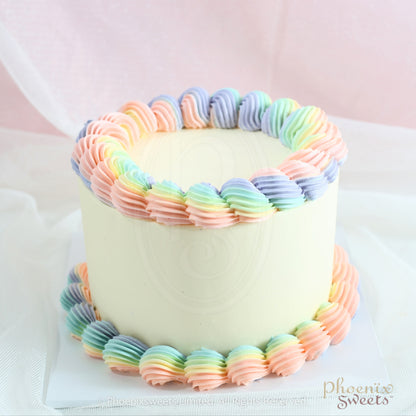Butter Cream Cake - Rainbow Ring Cake