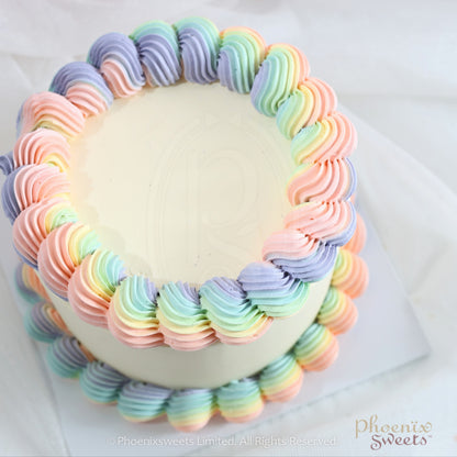 Butter Cream Cake - Rainbow Ring Cake