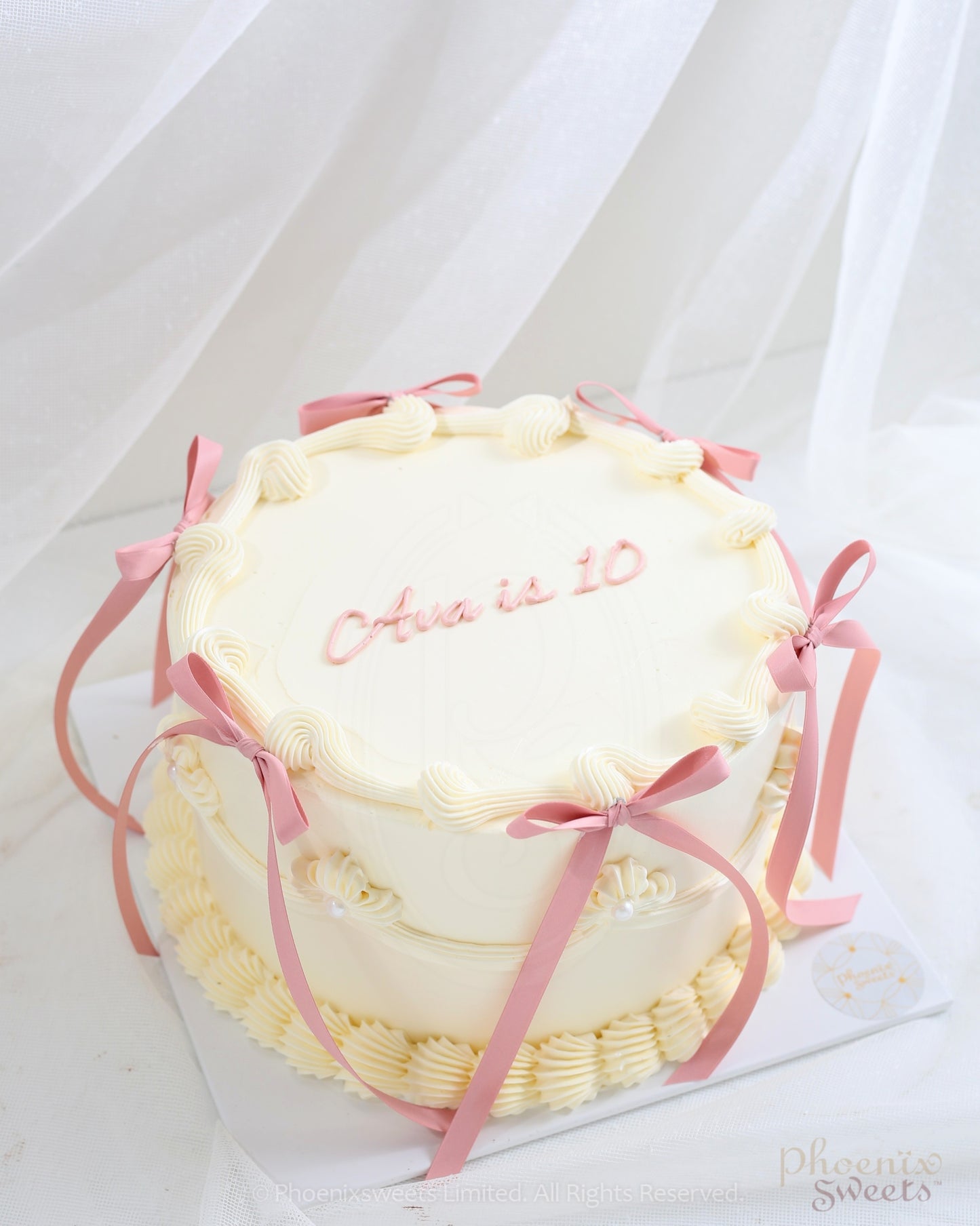Butter Cream Cake - Vintage Ribbon Cake