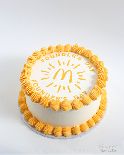 Butter Cream Cake - Digital Print Logo Cake