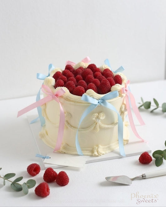 Butter Cream Cake - Raspberry Table Gender Reveal Cake