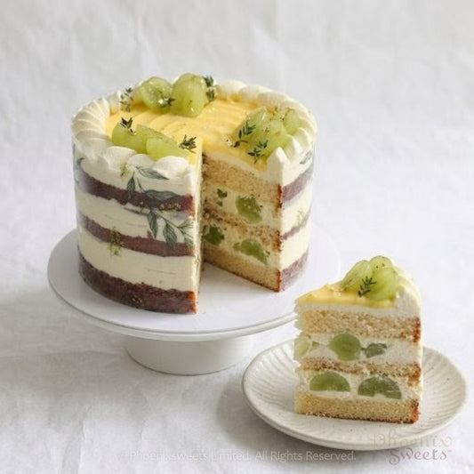 Fresh Cream Cake - Grape and Lemon Curd Short Cake