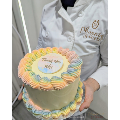 Butter Cream Cake - Rainbow Ring Cake
