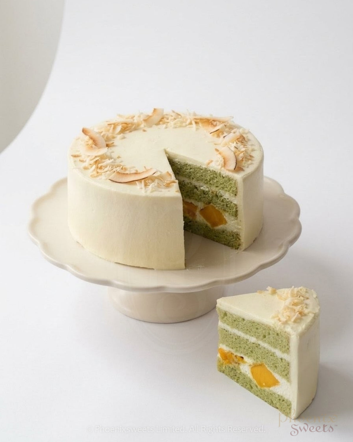Fresh Cream Cake - Pandan Mango Coconut Cake (Gluten Free)